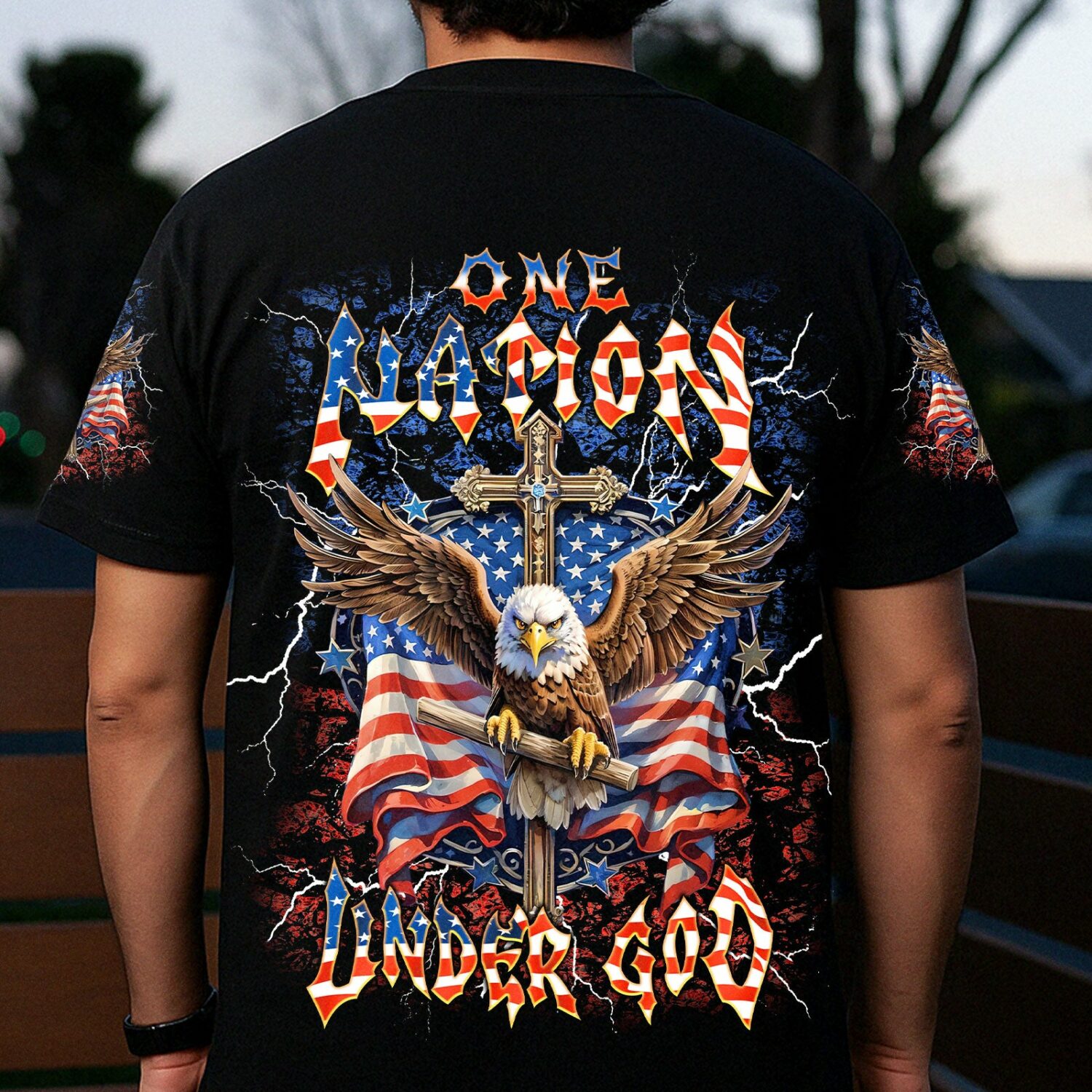 One Nation Under God Eagle Men's All Over Print Shirt  - Tlnt2905252