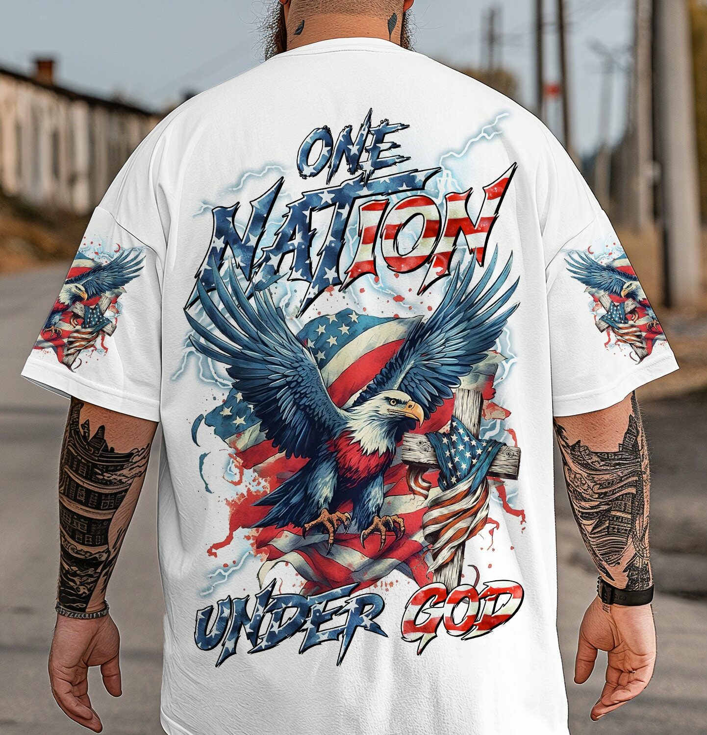 One Nation Under God Eagle Men's All Over Print Shirt  - Tltr2905252