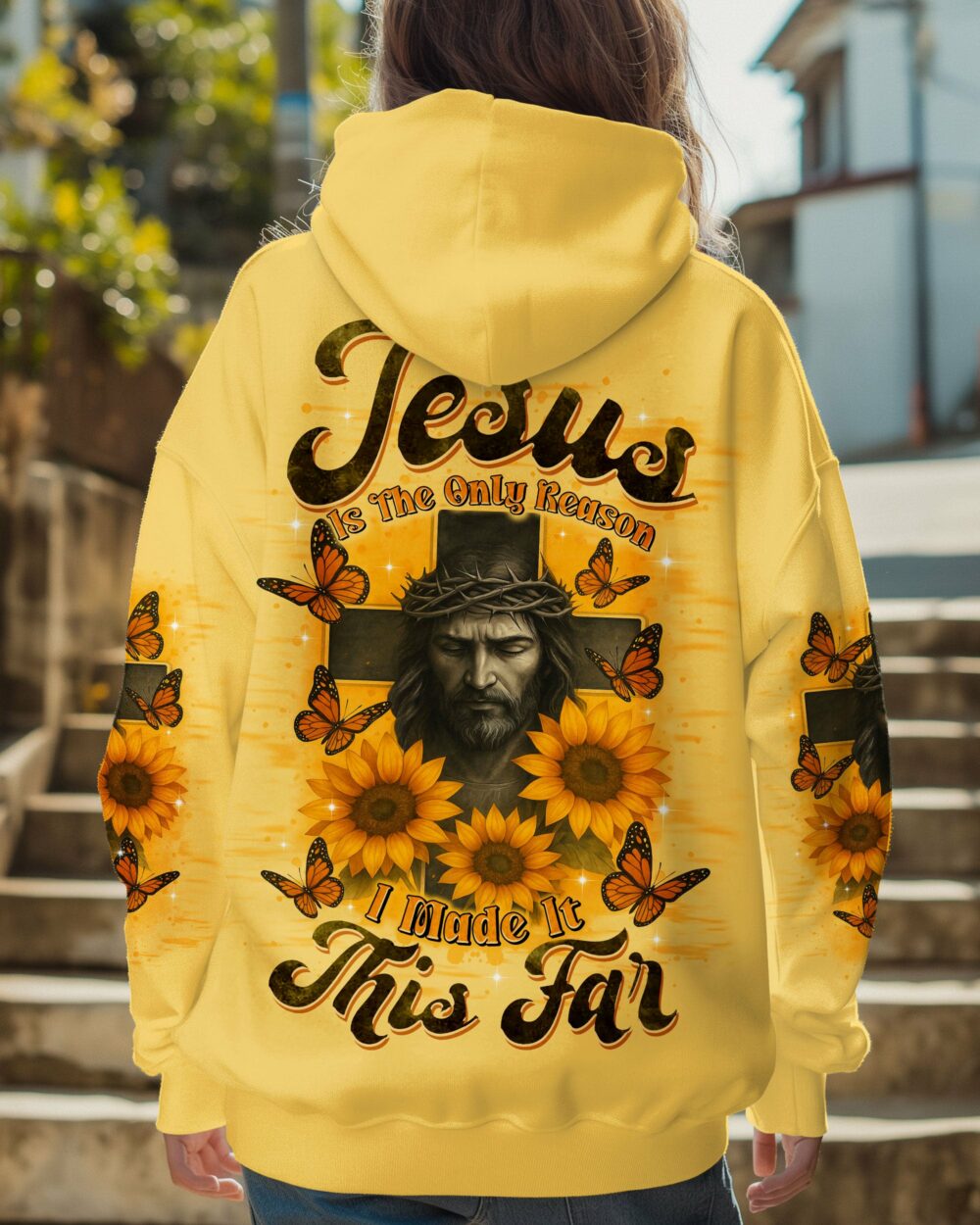 Jesus Is The Only Reason Cross Sunflower Women's All Over Print Shirt - Tltr1706252 - Image 2