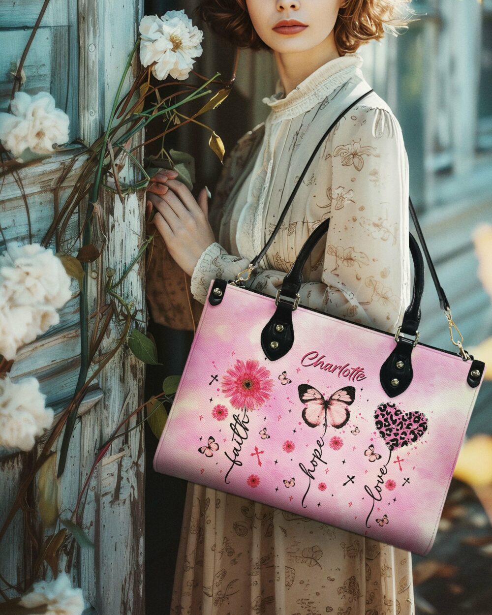 Personalized Faith Hope Love Tie Dye Leather Handbag  - Tltr0703254 - Image 2