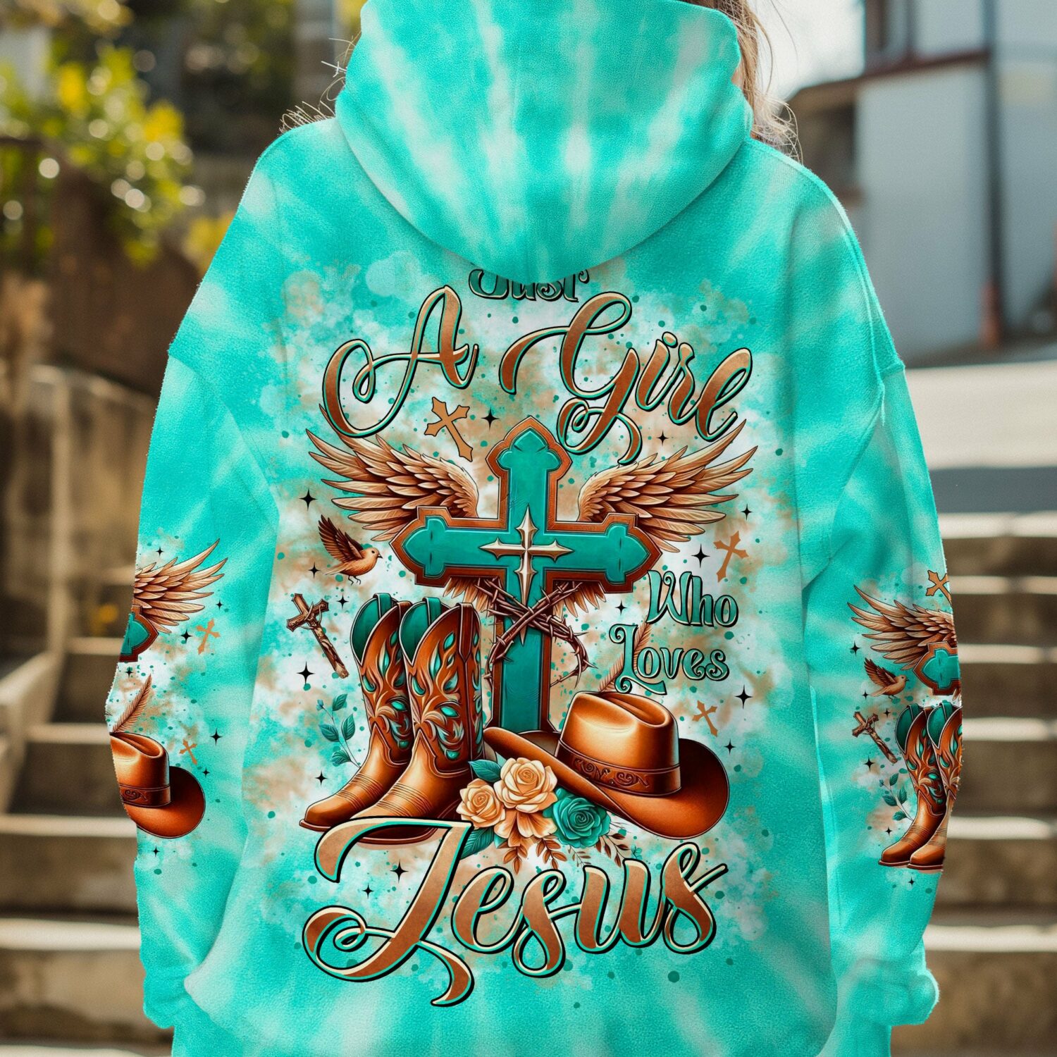 Just A Girl Who Loves Jesus Tie Dye Women's All Over Print Shirt  - Tltr1406252