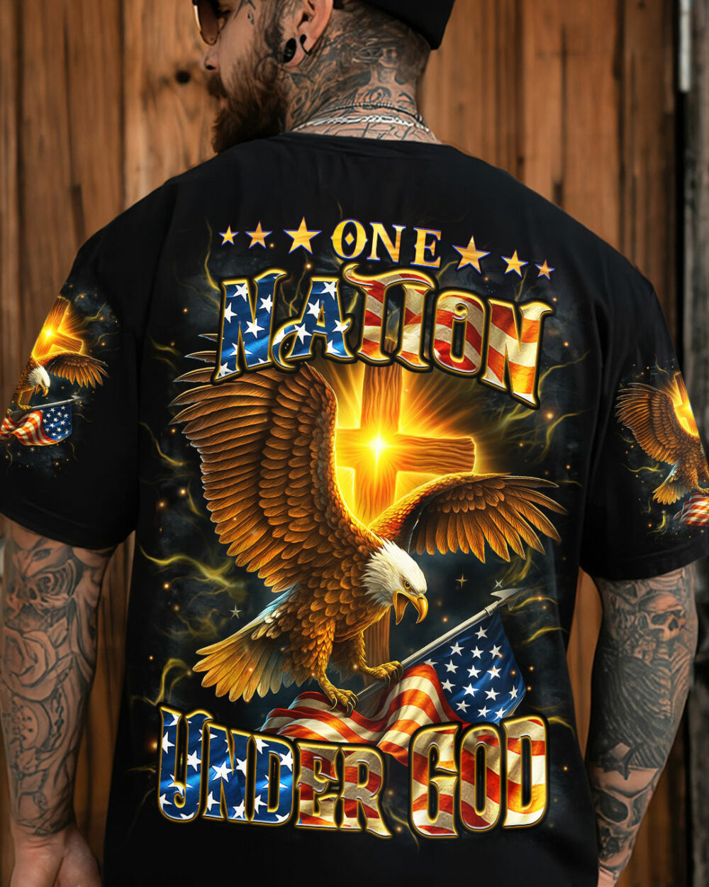 One Nation Under God Warrior Men's All Over Print Shirt - Yhhn1106252