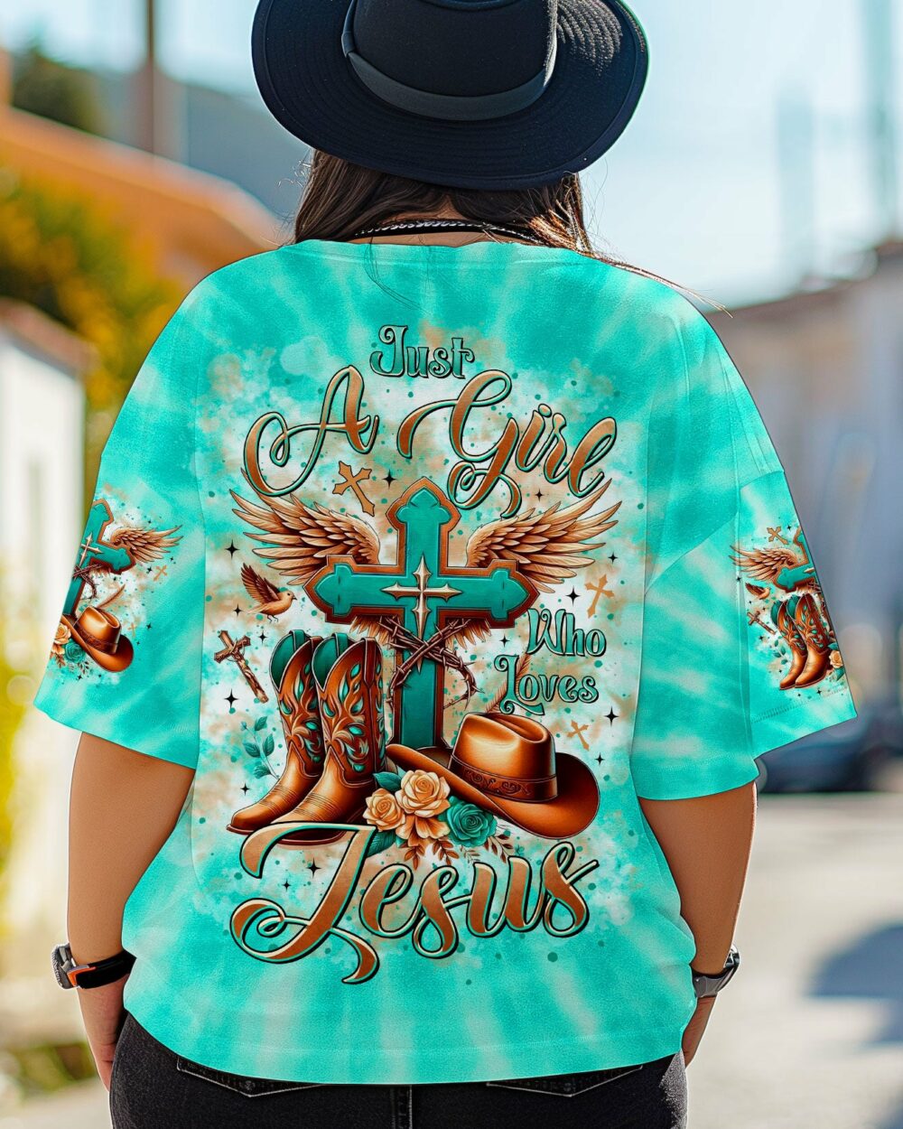 Just A Girl Who Loves Jesus Tie Dye Women's All Over Print Shirt  - Tltr1406252 - Image 2