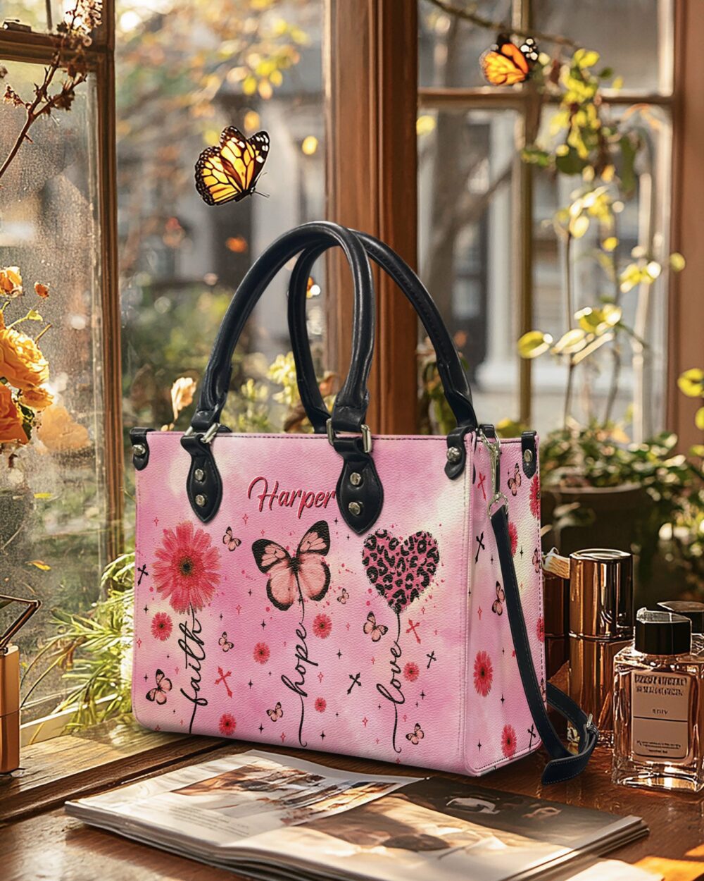 Personalized Faith Hope Love Tie Dye Leather Handbag  - Tltr0703254 - Image 3