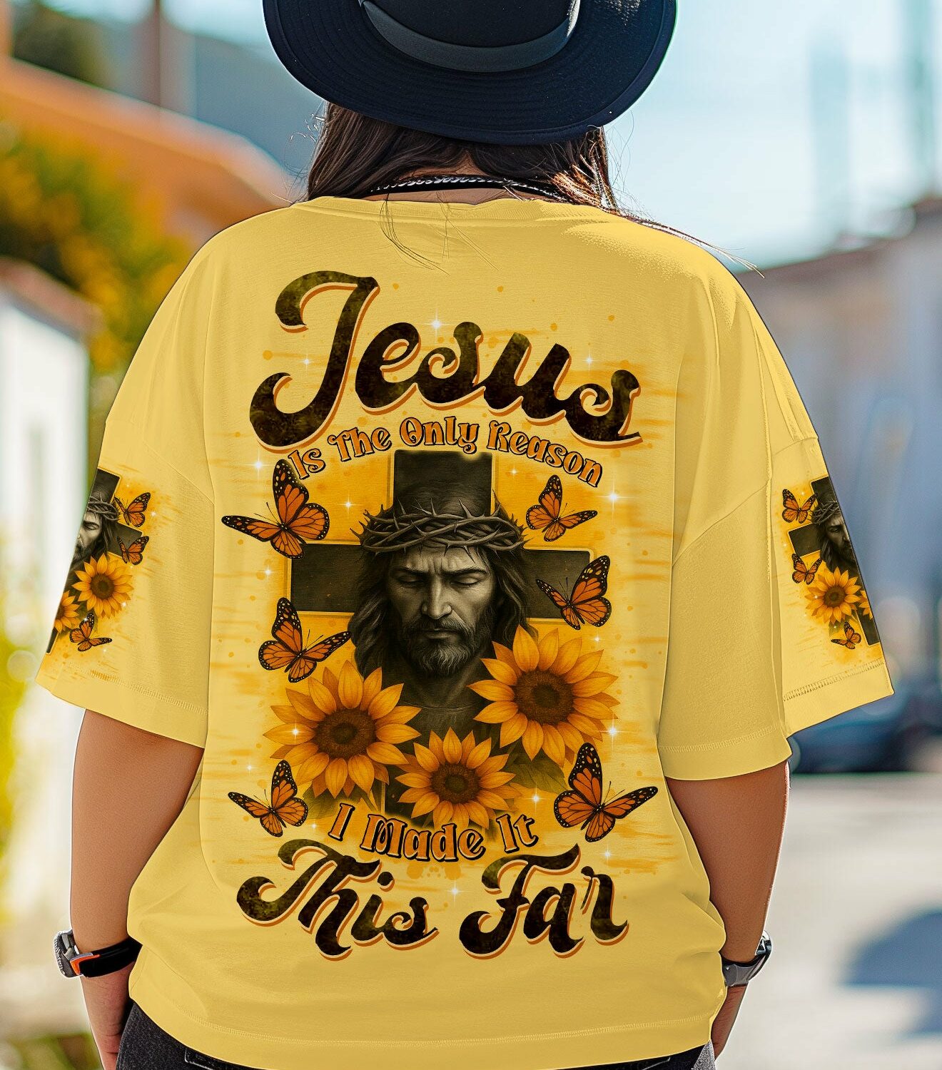 Jesus Is The Only Reason Cross Sunflower Women's All Over Print Shirt - Tltr1706252