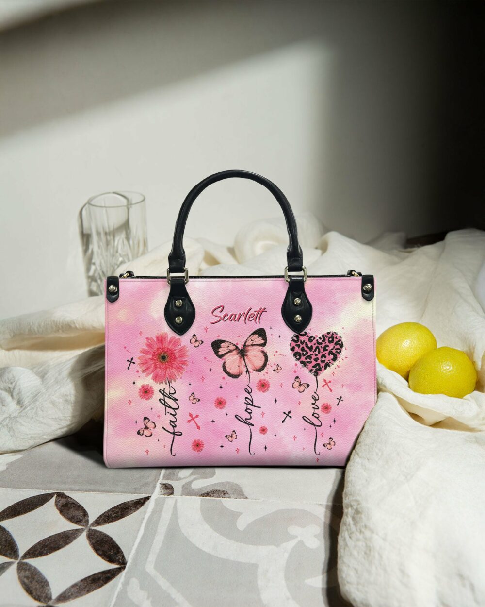 Personalized Faith Hope Love Tie Dye Leather Handbag  - Tltr0703254 - Image 4