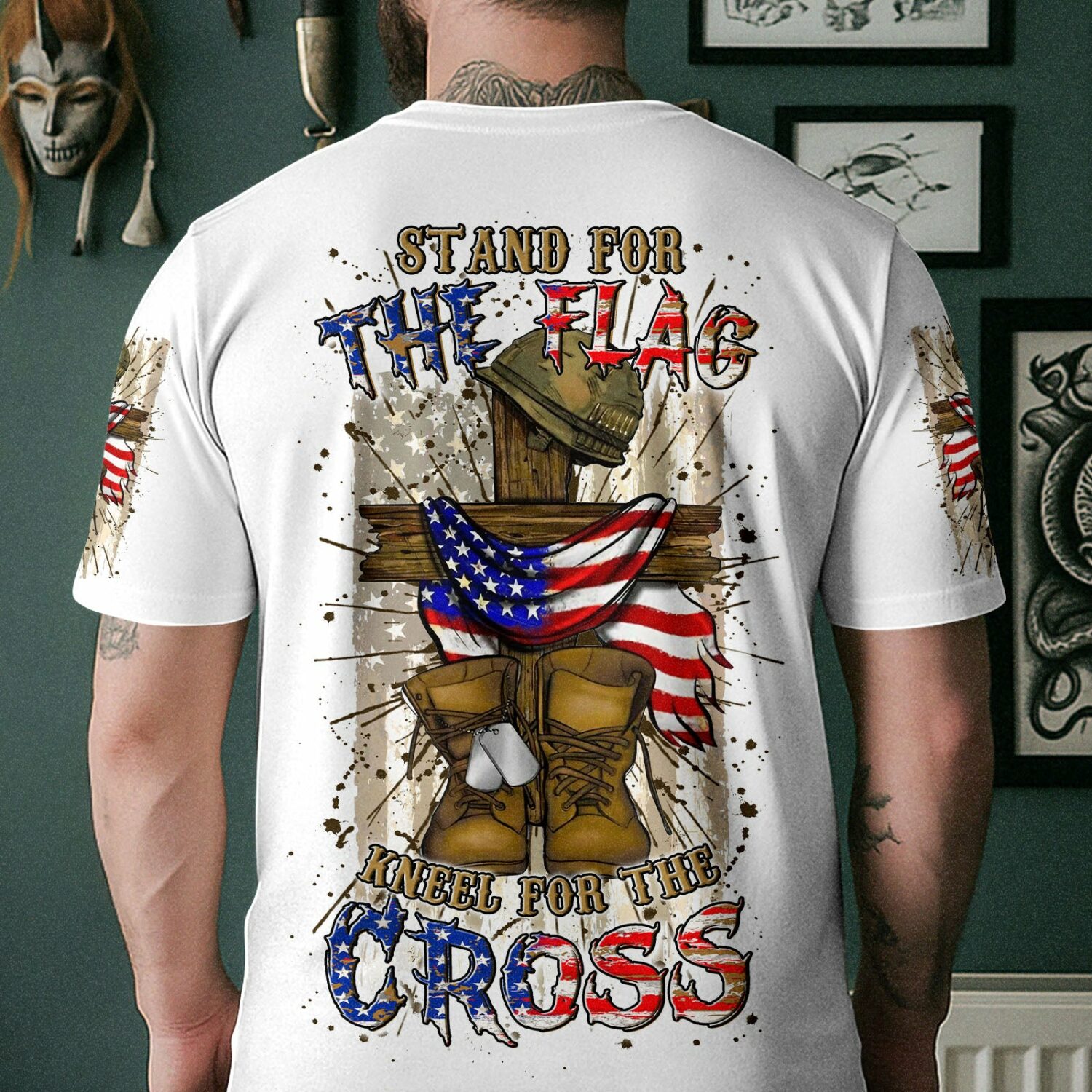 Stand For The Flag Kneel For The Cross Men's All Over Print Shirt - Yhln2305251