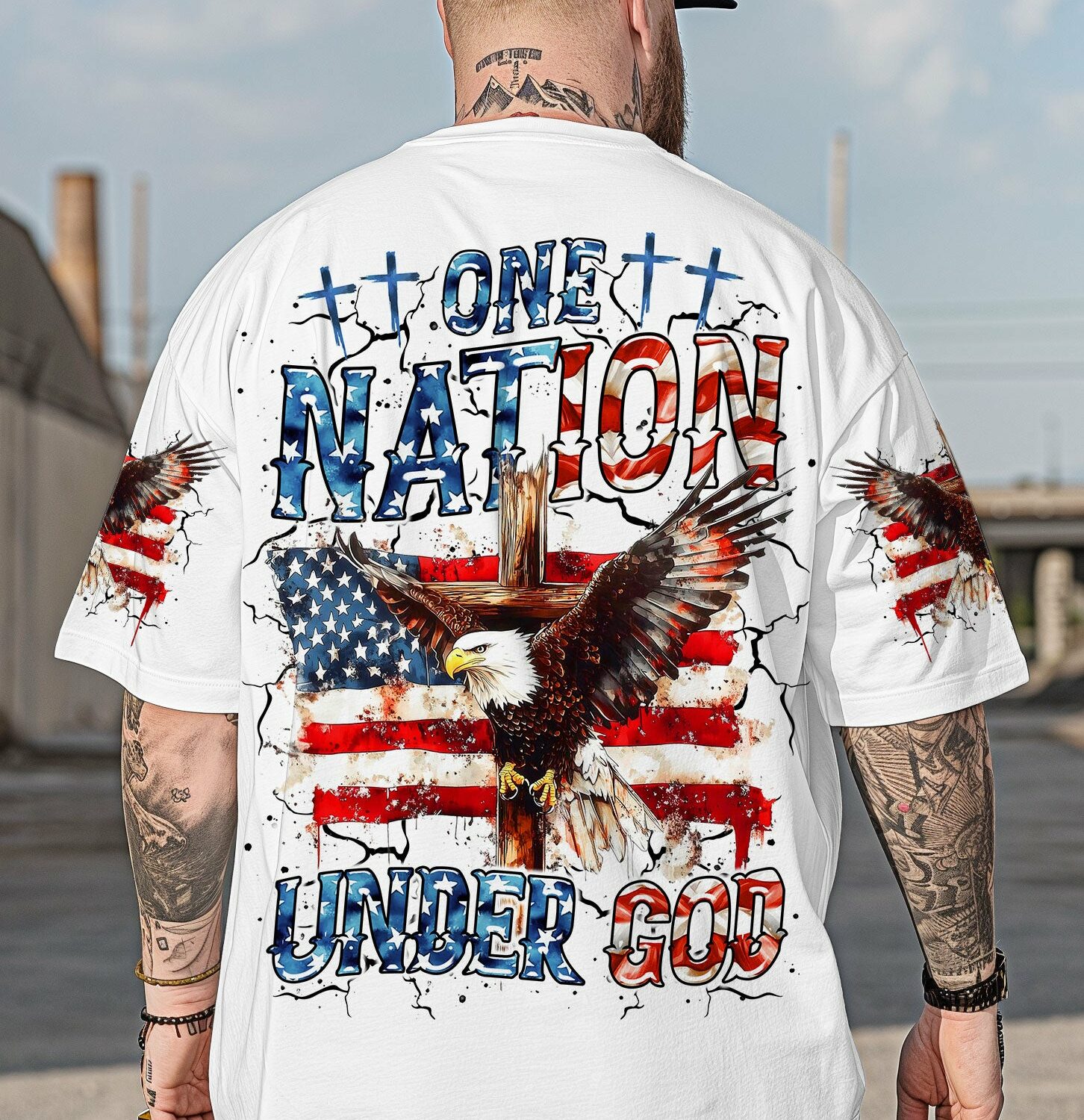 One Nation Under God Eagle Men's All Over Print Shirt - Tltr2105252