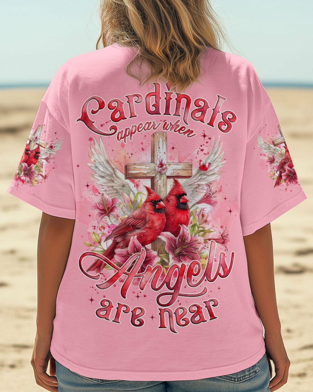 Cardinals Appear When Angels Are Near Women's All Over Print Shirt - Tyqy1806257 - Image 2
