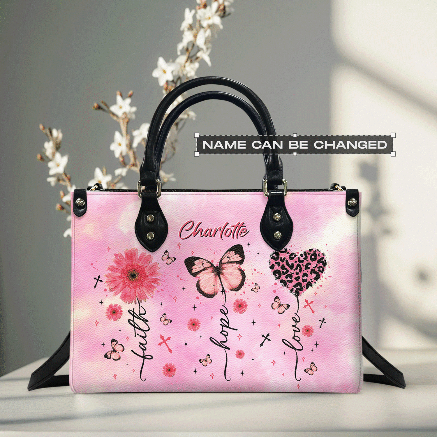 Personalized Faith Hope Love Tie Dye Leather Handbag  - Tltr0703254