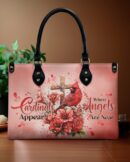 Personalized When Cardinals Appear Angels Are Near Leather Handbag - Tytd3112242