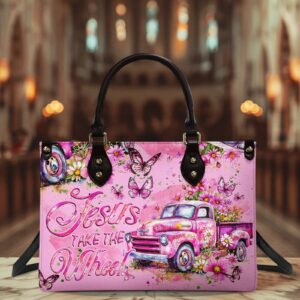 Jesus Take The Wheel Leather Handbag - Tyqy1604256