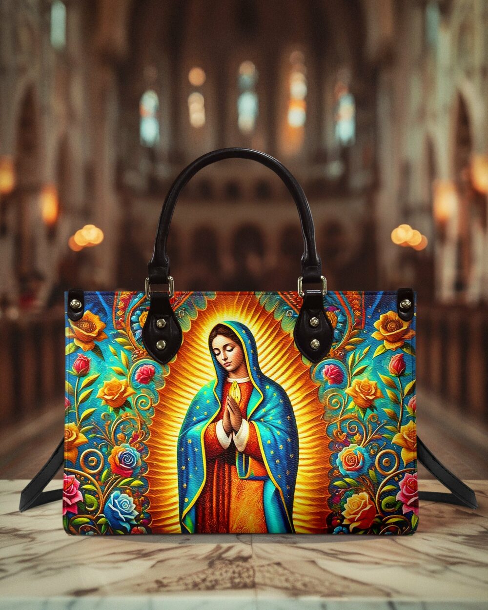 Mary Of Guadalupe Leather Handbag - Yhhn2602254 - Image 2