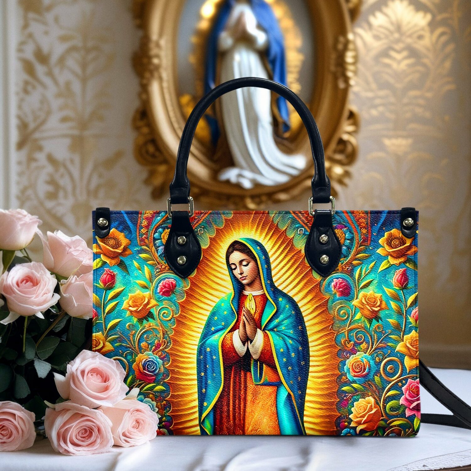 Mary Of Guadalupe Leather Handbag - Yhhn2602254