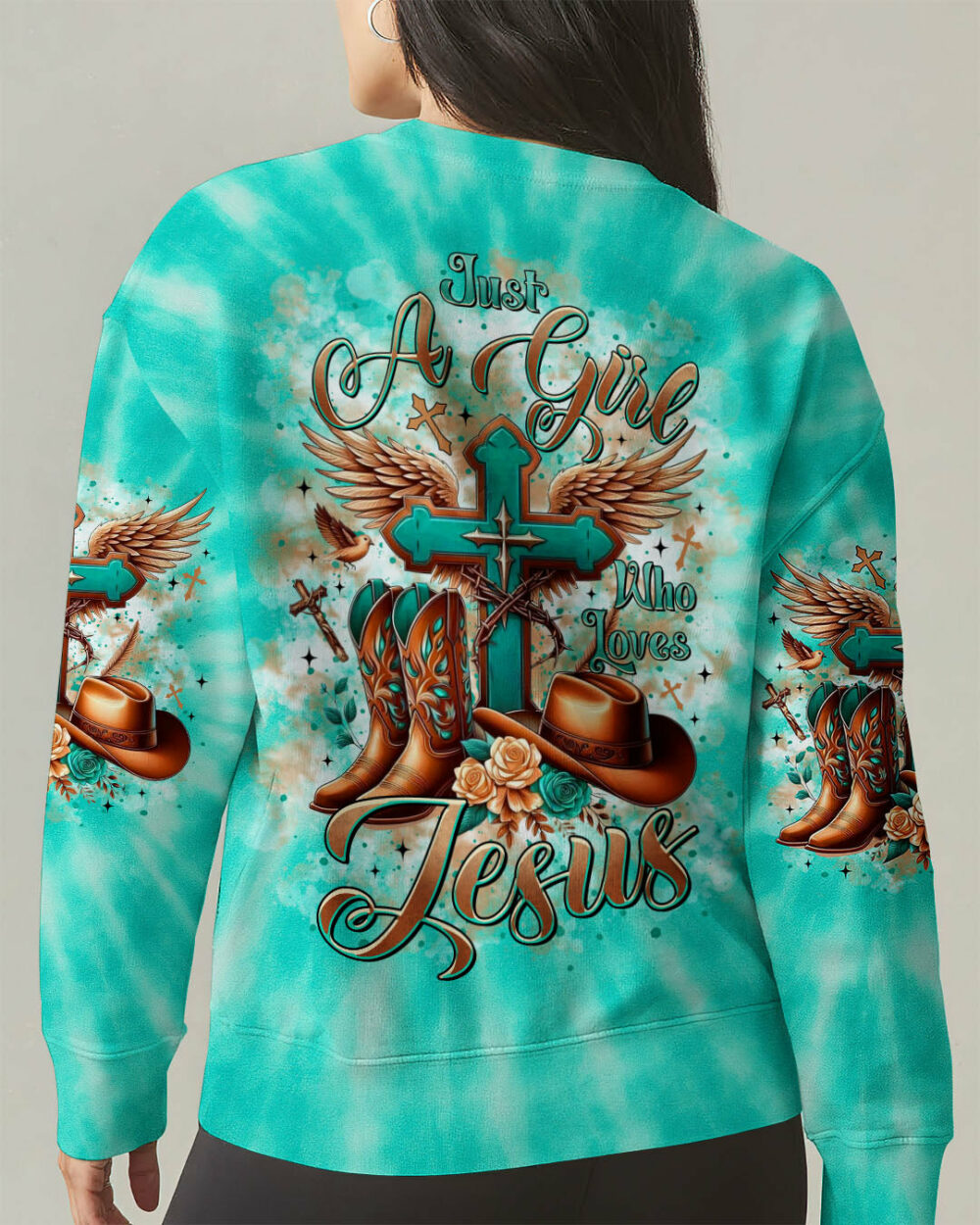 Just A Girl Who Loves Jesus Tie Dye Women's All Over Print Shirt  - Tltr1406252 - Image 9