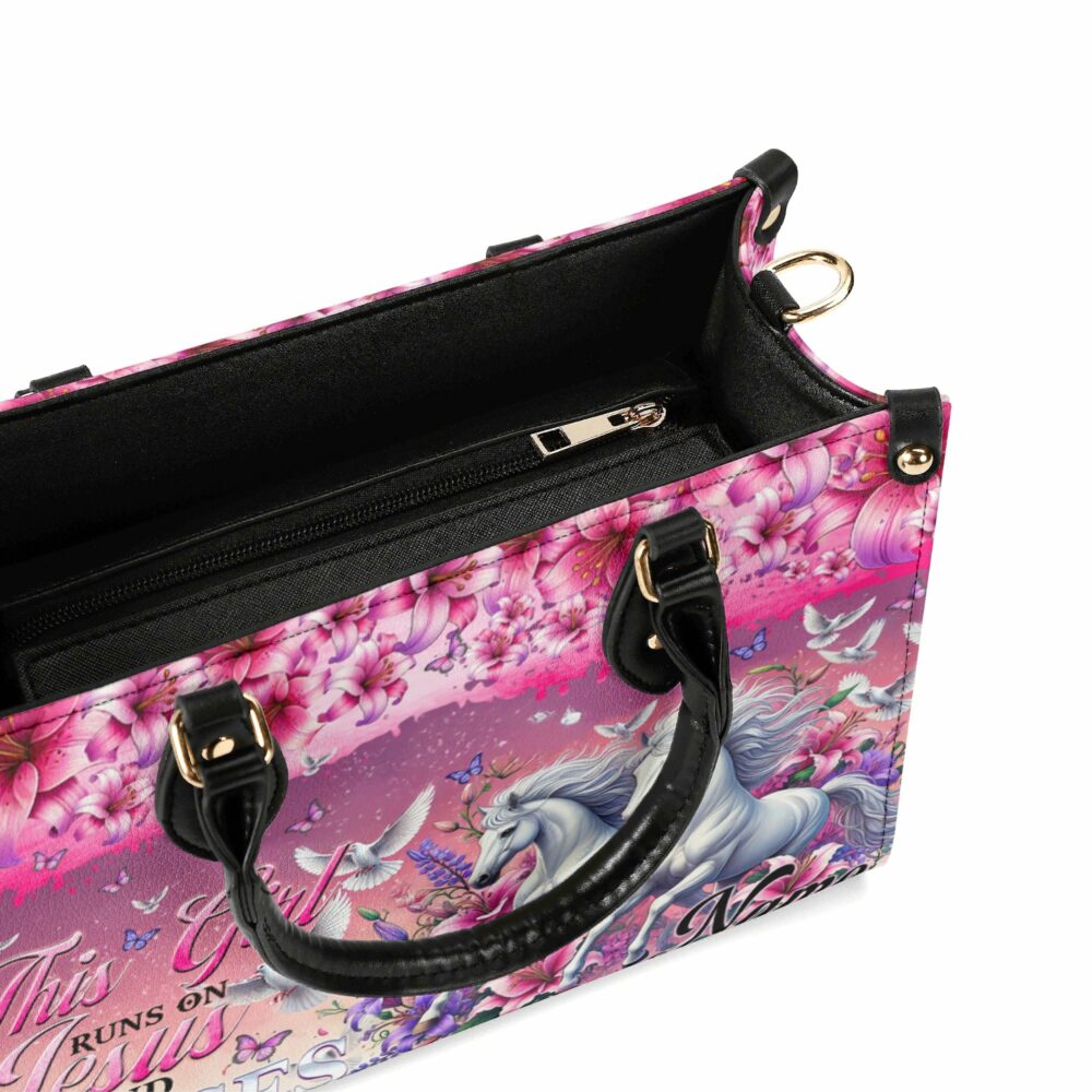 This Girl Runs On Jesus And Horses Leather Handbag - Tytm1903254 - Image 5