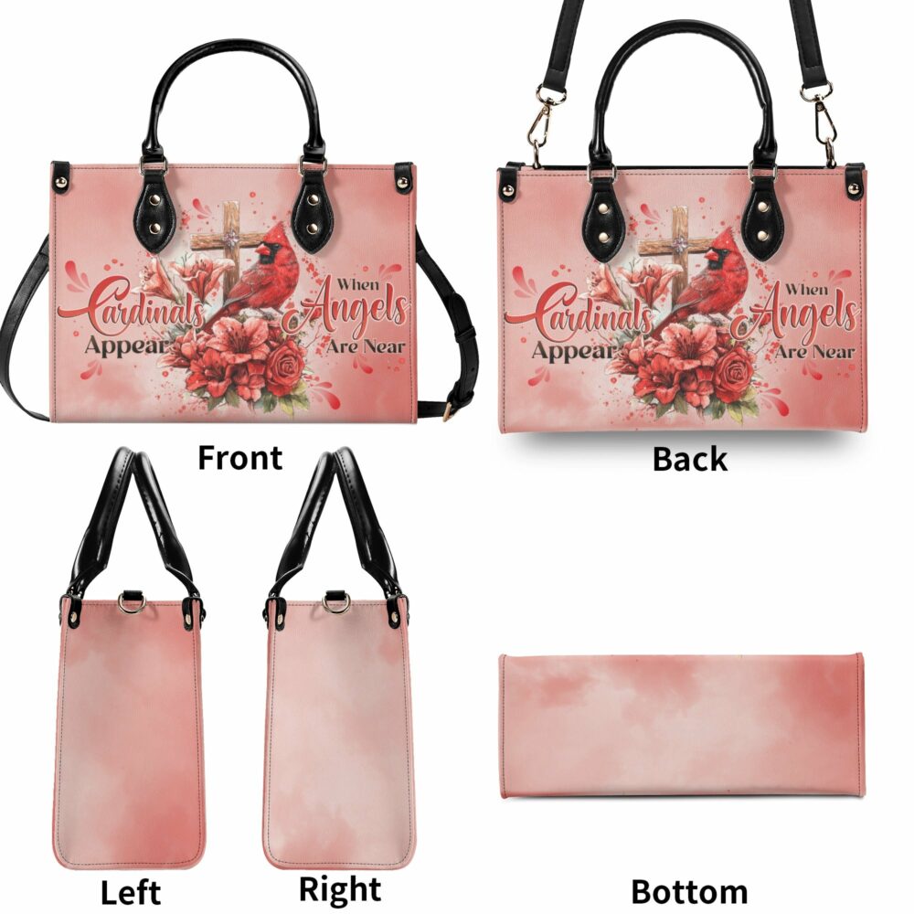 Personalized When Cardinals Appear Angels Are Near Leather Handbag - Tytd3112242 - Image 11
