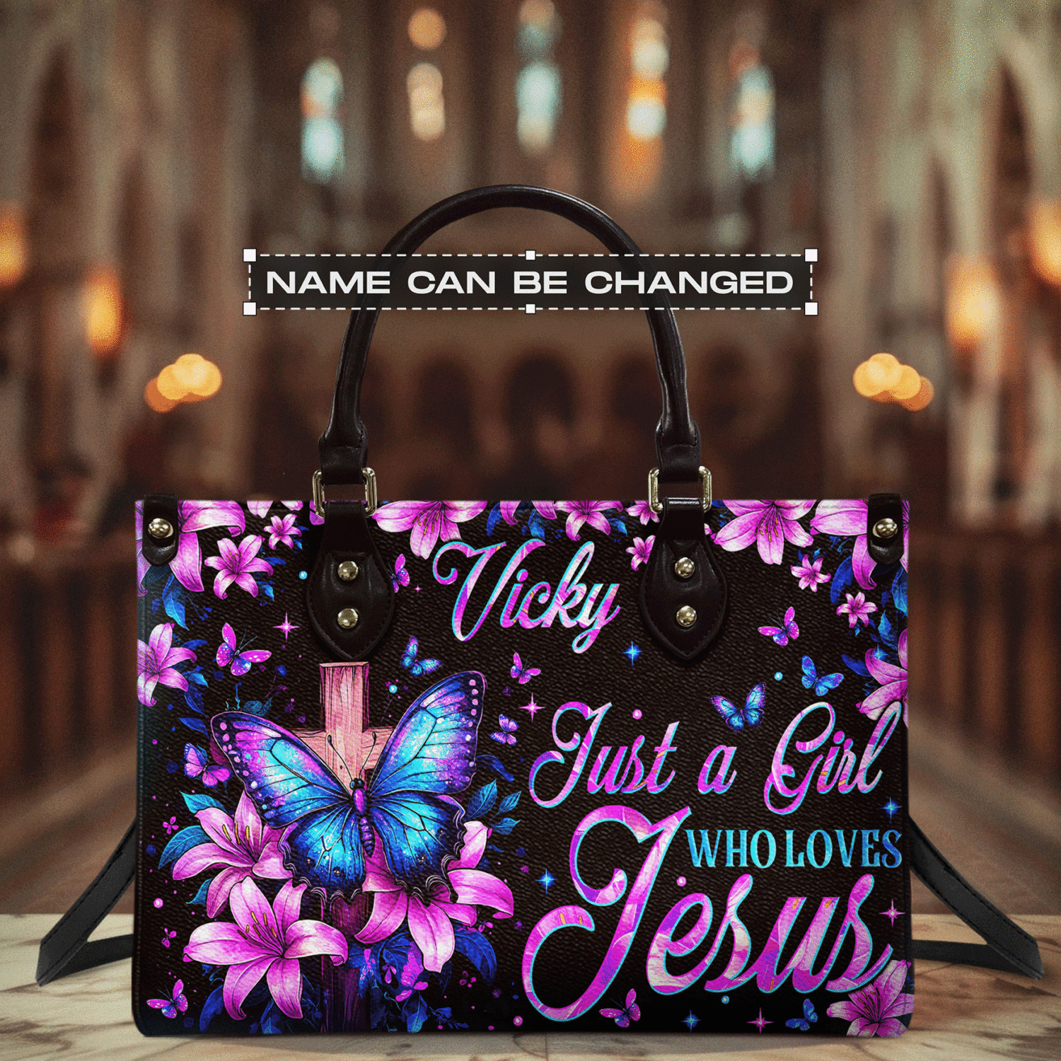 Just A Girl Who Loves Jesus Leather Handbag - Tytm0703254