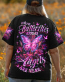 When Butterflies Appear Angels Are Near Women's All Over Print Shirt - Tlnz1806252