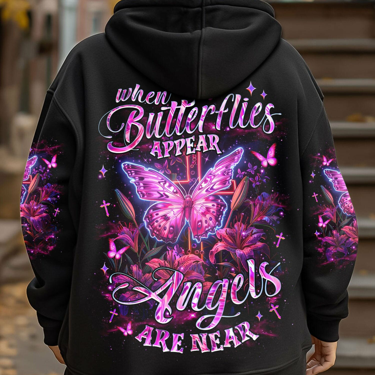 When Butterflies Appear Angels Are Near Women's All Over Print Shirt - Tlnz1806252