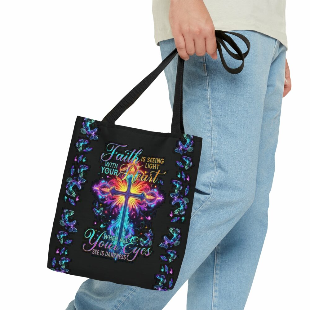 Faith Is Seeing Light With Your Heart Tote Bag - Tytm3006233 - Image 6