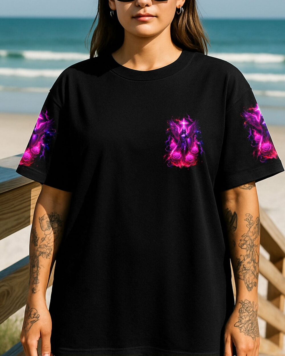 A Child Of God A Woman Of Faith Warrior Women's All Over Print Shirt  - Tltw1807254 - Image 2