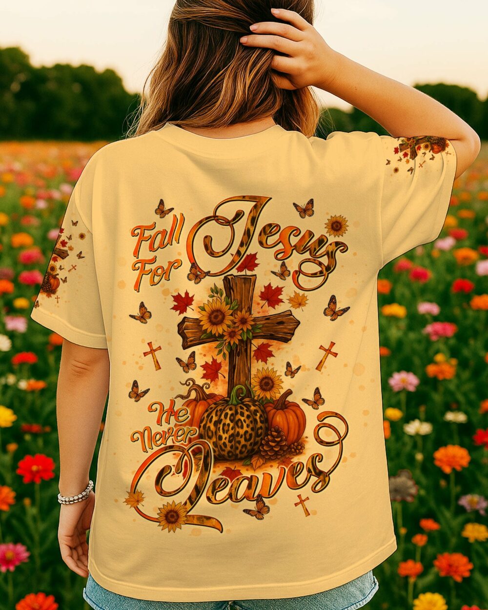 Fall For Jesus Autumn Women's All Over Print Shirt   - Tlnt1707254 - Image 2