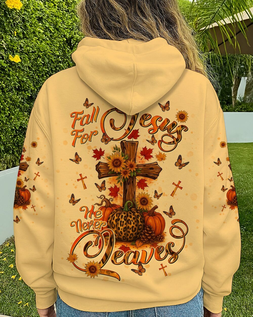 Fall For Jesus Autumn Women's All Over Print Shirt   - Tlnt1707254