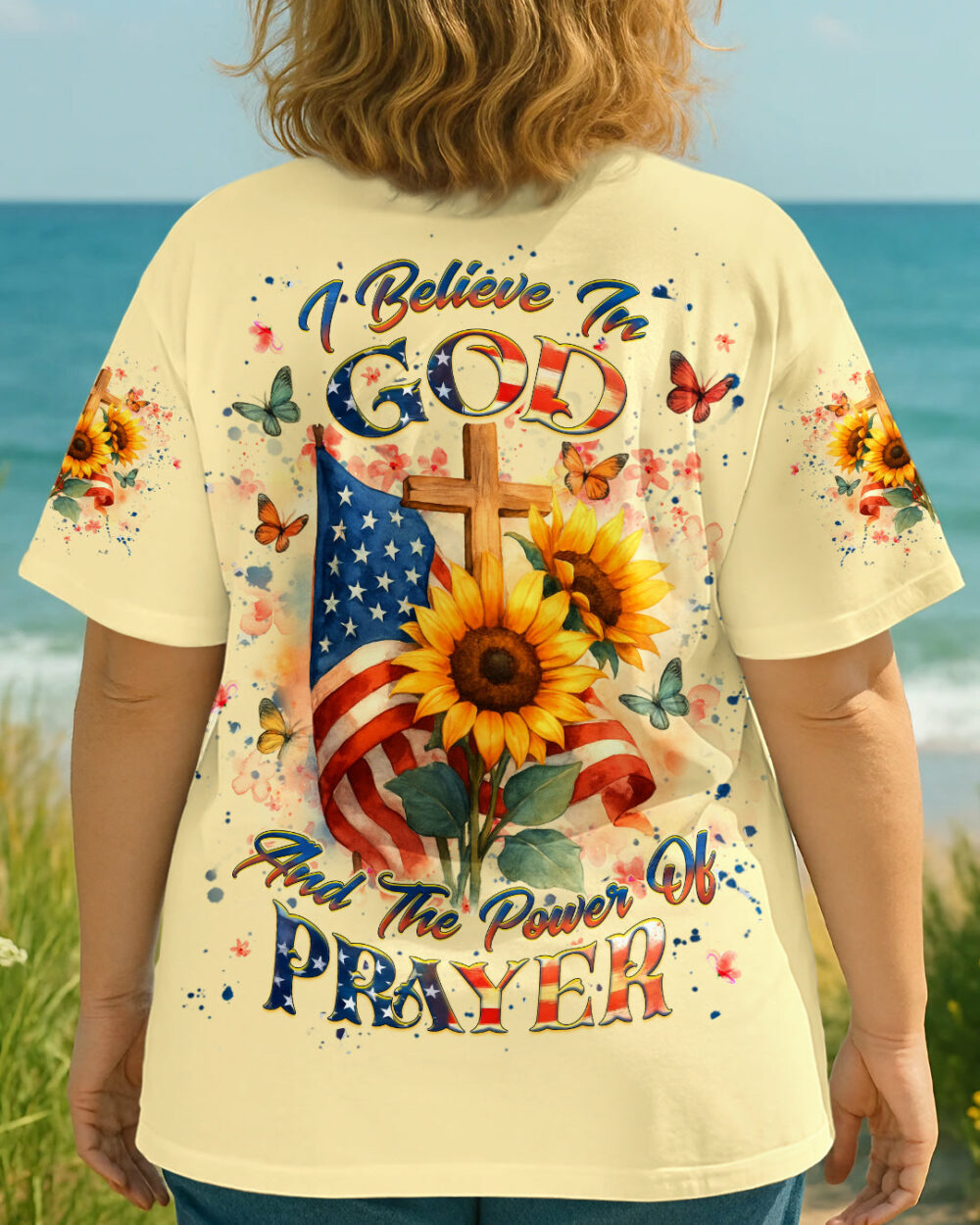 I Believe In God Sunflower Women's All Over Print Shirt - Yhhg2207252
