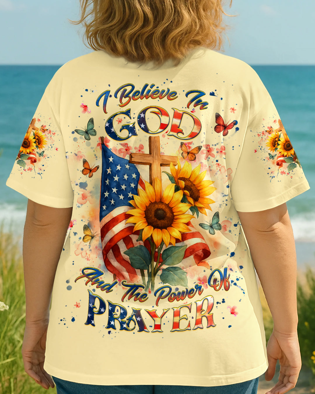 I Believe In God Sunflower Women's All Over Print Shirt - Yhhg2207252