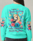 I Love Horses And Believe In Jesus  Women's All Over Print Shirt - Tlnz1807254