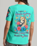 I Love Horses And Believe In Jesus  Women's All Over Print Shirt - Tlnz1807254