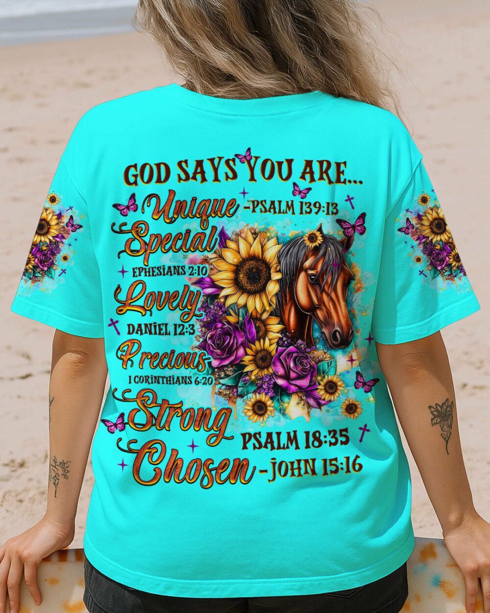 God Says You Are Horses Women's All Over Print Shirt   - Tlnz2307253 - Image 3